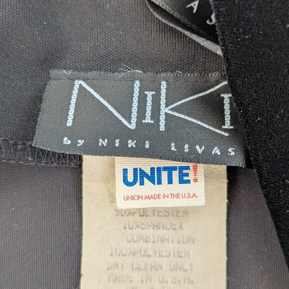 Vintage Niki Liva Black Velvet 90's Dress Sweetheart Neckline Size 4-6 Old Money - Picture 5 of 12
